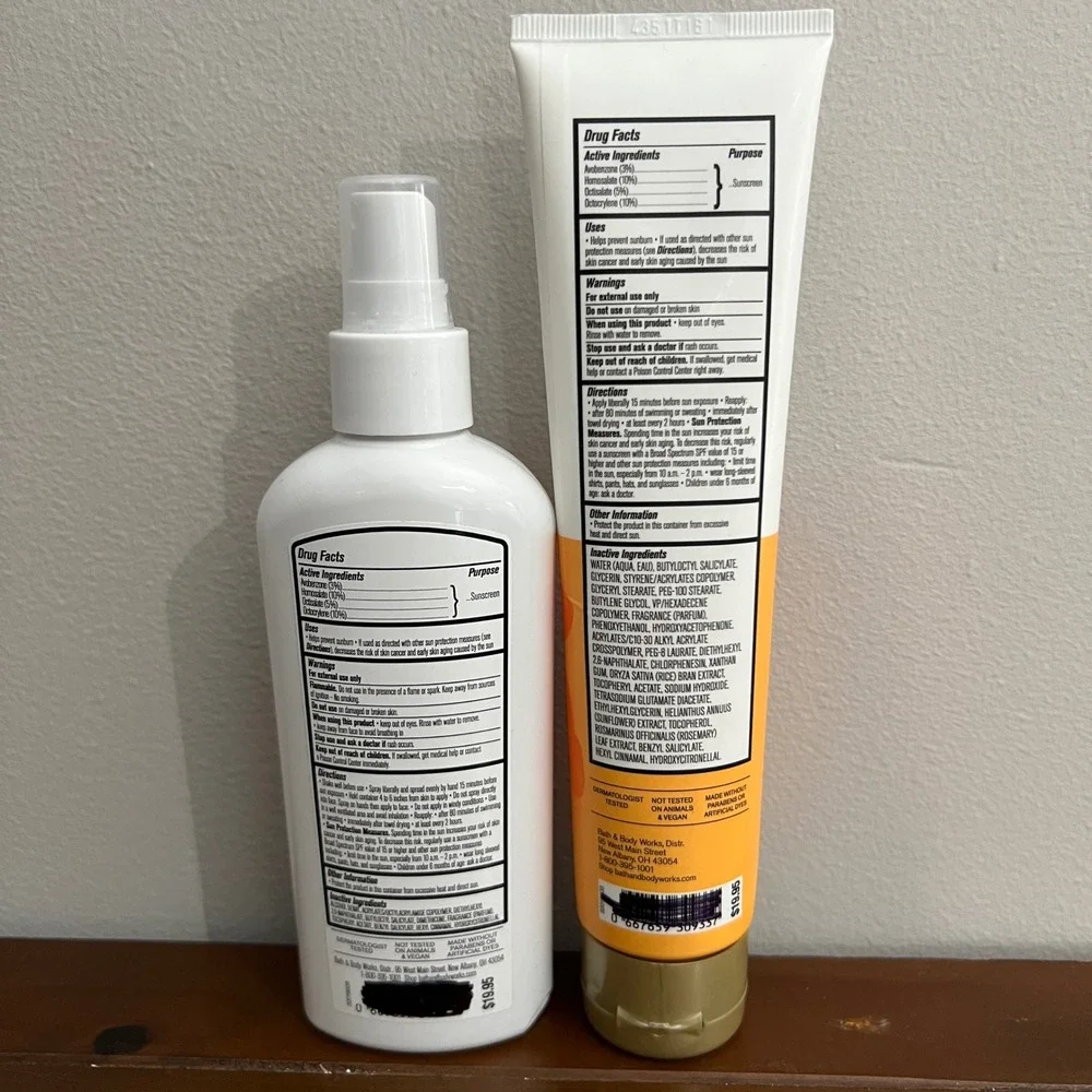 Bath & Body Works Tahiti Isle Sunscreen Set SPF 30 Spray & Lotion 6oz Bundle